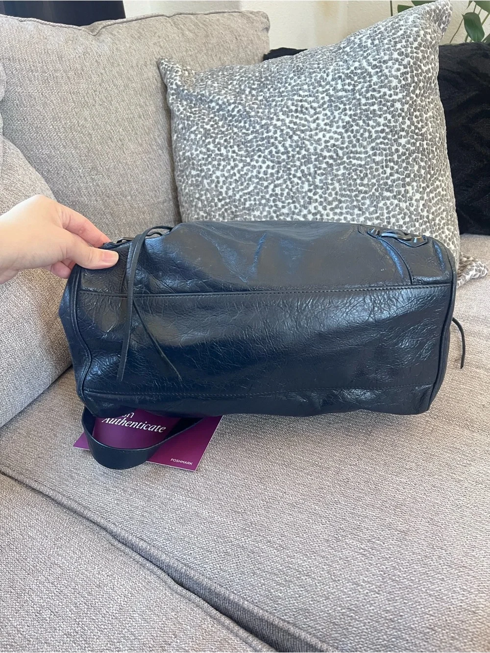 Balenciaga Vintage Le City Velo Navy Blue Leather Satchel Bag - Picture 6 of 12